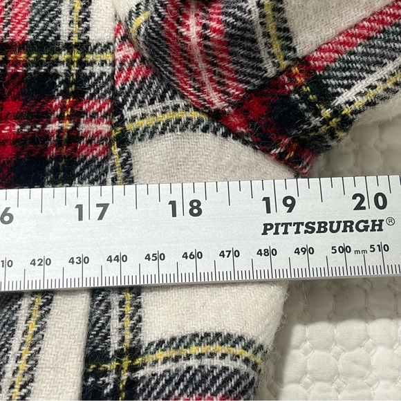 Talbots women jacket Size 10 Shetland Plaid Ruffle Trim Wool Jacket - Picture 10 of 11